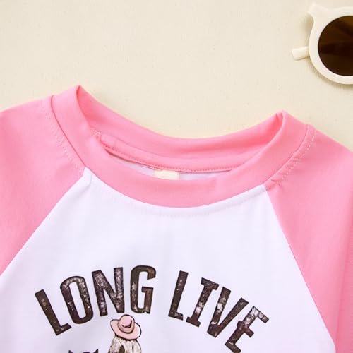 CM C&M WODRO Toddler Baby Girl Long Live Cowgirl Raglan Shirt Kid Funny Western Graphic Long Sleeve Tees Fall Jersey Top4
