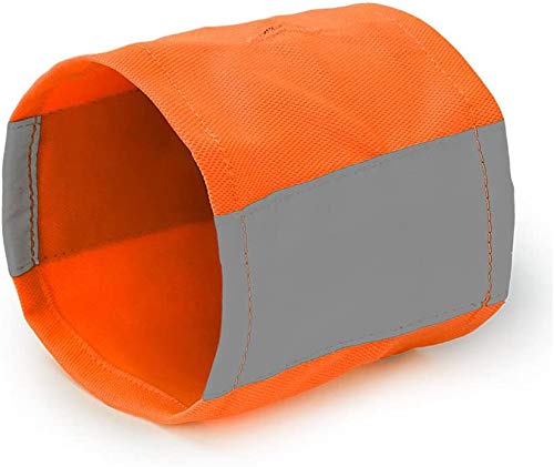 NACOCO Reflecting Dog Scarf Bandana Pet Neck Gaiter Safety Neon Teddy Golden Retriever Triangular Binder Fluorescence Collar (M, Orange)