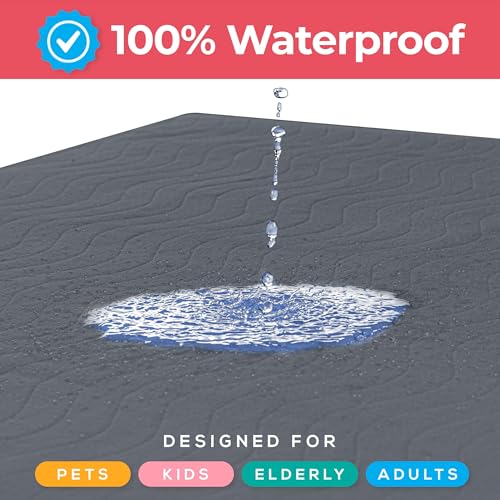 Image of 4 Pack Waterproof Reusable Heavy Absorbency Incontinence Bed Pads 34 inchx52 inch | Utopia Bedding Washable Underpads, Chuck Pads for Adults, Kids, Elderly and Pets, Bedwetting Pads for Sofa and Couch, Grey