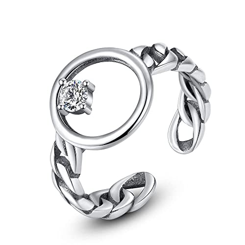 Bague conjointe empilable S925 et son anneau réglable élégant en zircone 3A pour femme