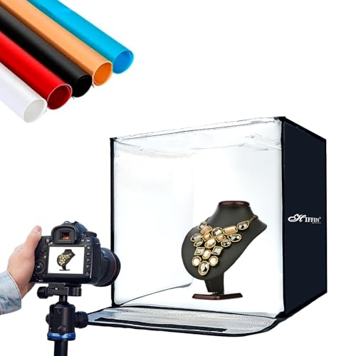 HIFFIN Portable Light Box Photography, 40 X 40cm Professional Dim...