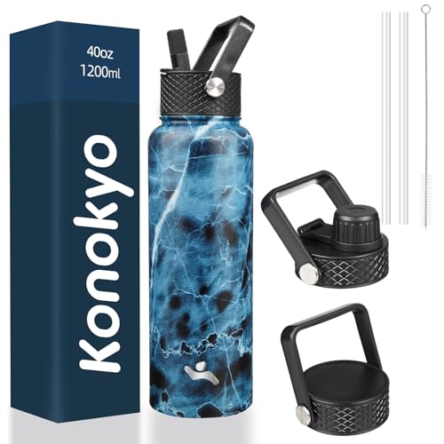 Image of Konokyo 40 oz Insulated Stainless Steel Water Bottle with Straw Lid