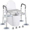 LOLLIDO FSA/HSA Eligible Raised Toilet Seat with Handles - Width & Height Adjustable Elevated Toilet Seat Risers for Seniors - Multi-Use Toilet Riser with Handles for Seniors, Handicap, Pregnant