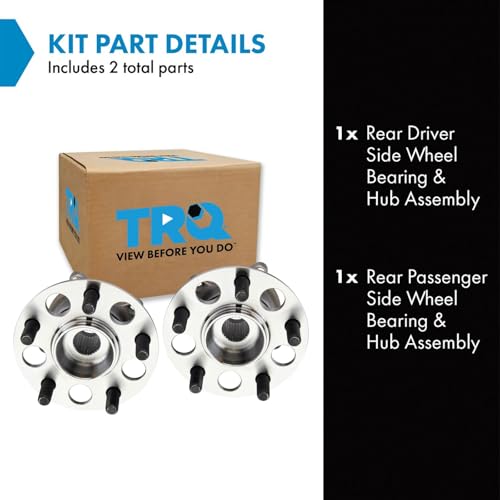 Image of TRQ Rear Driver and Passenger Side Wheel Bearing and Hub Assembly Set 2 Piece Compatible with 17-20 Acura MDX SH-AWD Sport Hybrid 16-21 Honda Pilot AWD 22 Pilot Touring AWD 19-22 Passport