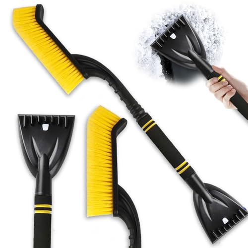 Raschietto per Ghiaccio per Auto con Scopa, 2in1 Raschiaghiaccio Spazzola per Neve, Raschietto Ghiaccio per Auto, Raschiaghiaccio Rimovibile con Impugnatura Morbida Antiscivolo per Auto, Camion E SUV