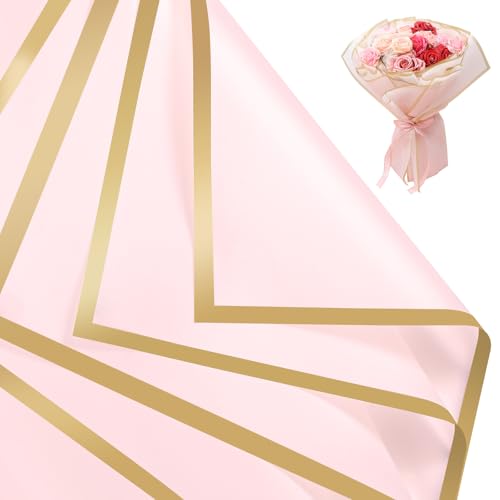 Papier cadeau bouquet rose imperméable pour emballer les fleurs de fête et mariages