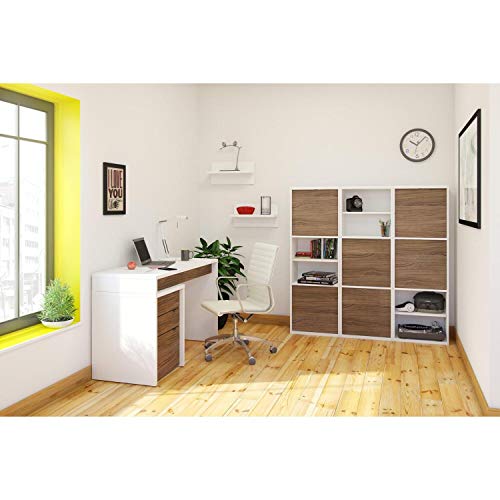 Liber-T 3-Drawer Filing Cabinet From Nexera, White And Walnut #TOP1