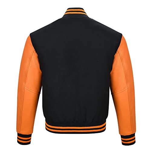 Image of Varsity Jacket Baseball Letterman Jacket- Wool and Leather Premium Quality Unisex Basketball Jacket