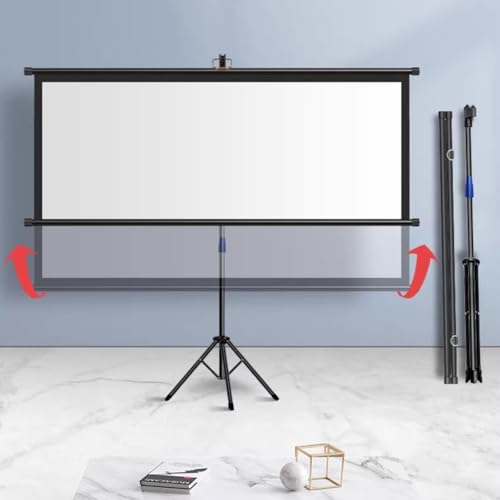 Pantalla de Proyección con Tripié Ajustable 60 y 72 Pulgadas, Pantalla Portátil HD Premium Antarrugas 16:9/4:3 para Cine en Casa o Exterior miniatura 1