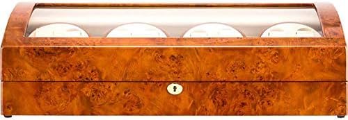 FENOKD Mechanical Watch Shaker Luxury Wooden Piano Paint Automatic Watch Winder 4 Winder Positions 8 Watches Display Watch Box Case