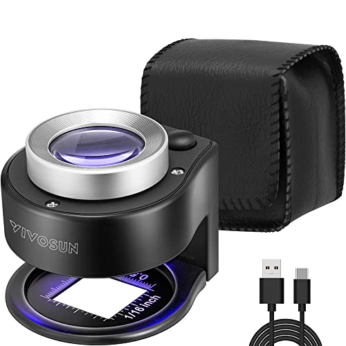 VIVOSUN 30X Rechargeable Loupe Magnifier with White LED Light...