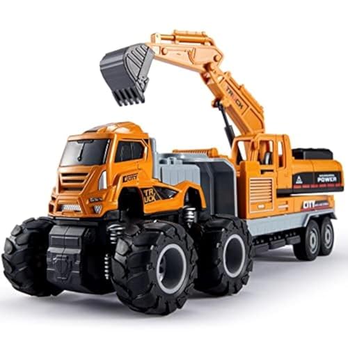 HERSITY Kinder Bagger Baustellenfahrzeuge mit Beweglicher Schaufel...