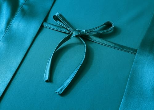Image of PRODESIGN Satin Kimono Robe Women Long Silky Kimono Bathrobe Sleepwear Wedding Bridesmaid Robe
