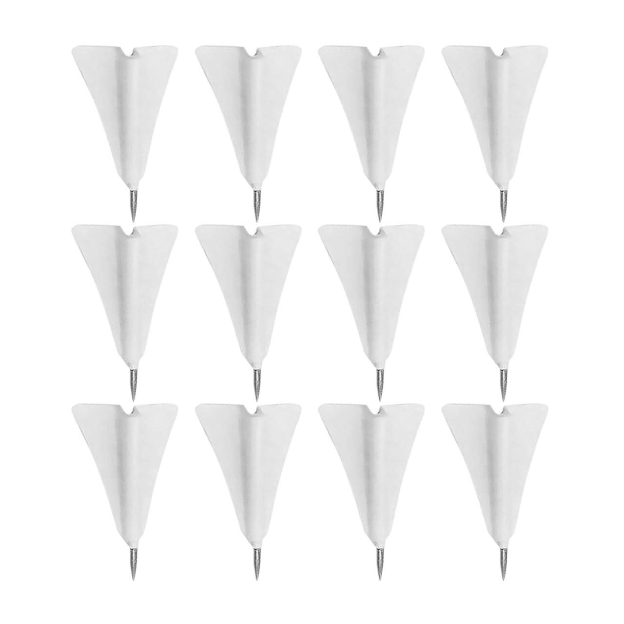 VICASKY 12 Pezzi Puntine da Disegno Bianche in Abs e Acciaio Forma a Aereo, Versatili e Sicure per Bacheche, per Pareti di Foto e Cancelleria