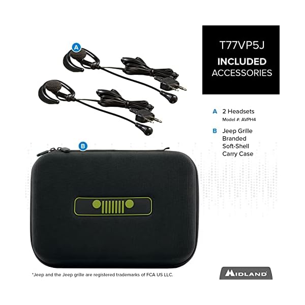 Midland - T77VP5J Jeep® X-TALKER Extreme Dual Pack - 22 Channels, 121 Privacy Codes, Water Resistant - Clear Communication with Weather Alert - Jeep® Branded Carrying Case & Headset Included - Image 4
