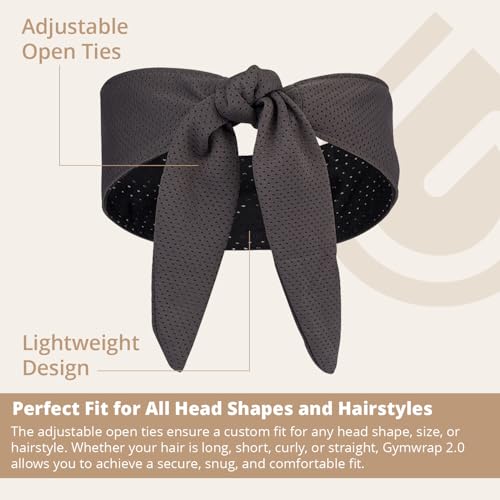 Image of Gymwrap 2.0 Sweat-Wicking Workout Headband - Athletic Non Slip Workout Headbands for Men and Women, Adjustable Wide Fabric Headband for Gym, Running, Yoga, Sports, and Outdoor Activities - Shadow