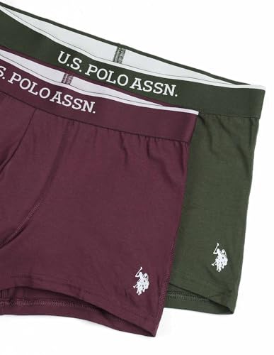 Image of U.S. Polo ASSN. Mens ET004 Anti Microbial Cotton Stretch Essential Underwear Trunk -Pack of 2