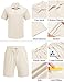 COOFANDY Men's 2 Piece Shirt Sets Fashion Short Sleeve Polo Shirts and Shorts Outfits Summer Casual Sports Outfits