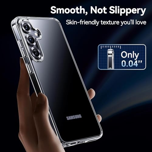 Image of NISHTECH for Samsung Galaxy S25 Plus 5G (2025) Premium Transparent Hybrid Soft Slim Dust Proof Back Case Cover with Camera Protection, Silicone