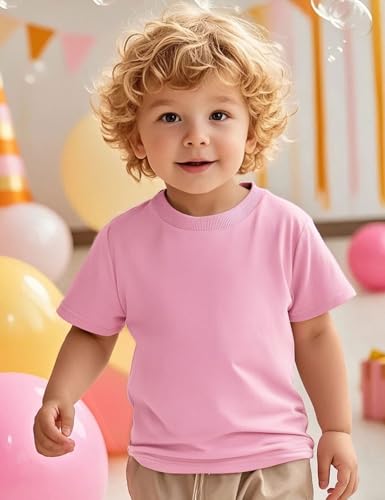 COSLAND Boys' 100% Cotton Heavyweight Short Sleeve Crewneck T Shirt2