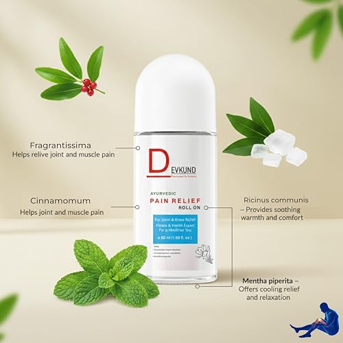 Image of Devkund Presented BY Nature Pain Relief Roll-On for Back, Joint, Knee & Neck Pain | Fast Acting Herbal Liquid for Muscle Stiffness, Sports Injuries & Inflammation | Easy Roll-On Pain Care for Men & Women