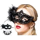 [Electric Circus] ベネチアンマスク 仮面舞踏会 ダンス マスク 2個セット ハロウィン コスプレ お面 仮面 衣装 文化祭 学園祭 (A)