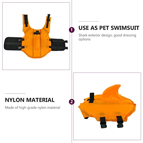 balacoo Inflatable Costumes Jackets Dog Lifesaver Pet Floatation Vest Adjustable Swimsuit with Handle for Swimming Boating and Kayaking (S) Inflatable Costume