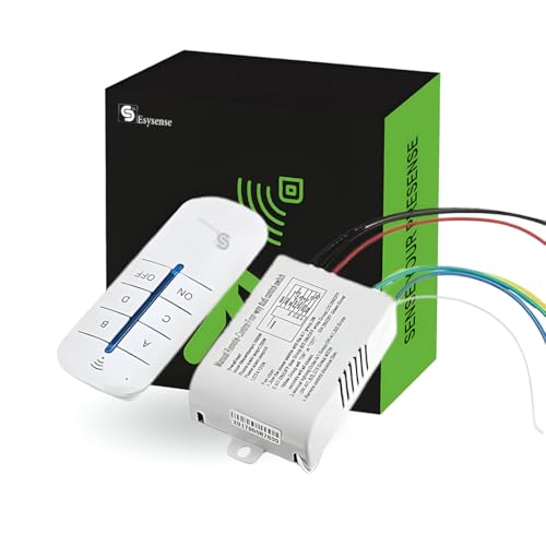 Image of 4-Way RF Wireless Remote Control Switch | 220V-240V Digital ON /OFF Switch | Control 4 Lights /Fans | 8-15m Indoor & 20m Outdoor Range | Wall Mount Receiver | ESY-TC35