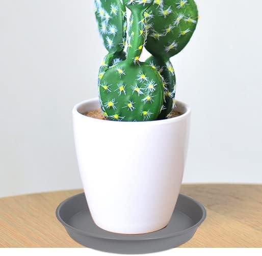 Miniatura 5 de 6 paquetes de bandejas de platillo para plantas de 6 pulgadas, 4, 5, 6, 8, 10, 12, 14, 16, 18, 20 pulgadas, bandejas de goteo de plástico resistente