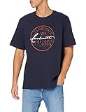 Cuciture piatte a due aghi Carhartt Detroit Born Logo Short-Sleeve T-Shirt, Navy, M Uomo