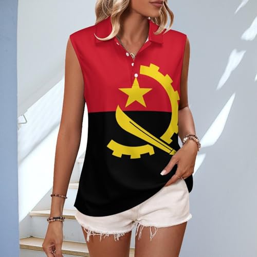 Polo sin mangas para mujer que evita el sudor con cuello de botones para entrenamiento 2