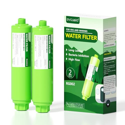 Image of RVGUARD Inline RV Water Filter, 2 Pack | Reduces Odors, Bad Taste, Rust, Chlorine, Ideal for RV and Marine use