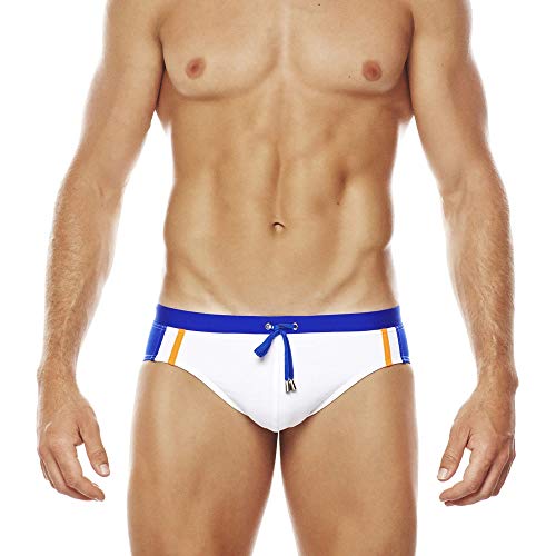New Men's Tigh Swimming Briefs whiteTrunks Swimwear Swimsuit Water Repellent Man Beach Short Men Swim Suit (White, Asian XL (USA L))