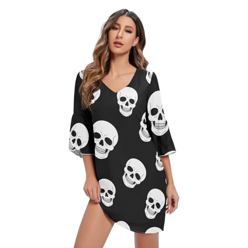 Robe d'été manches 3/4 imprimée pour vos soirées rock et festivals