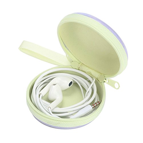 Image of Stealodeal Round Aluminium Zipper Headphone Case Paris PC-04 |Pack of 4| (Multicolor) (All Earphones)