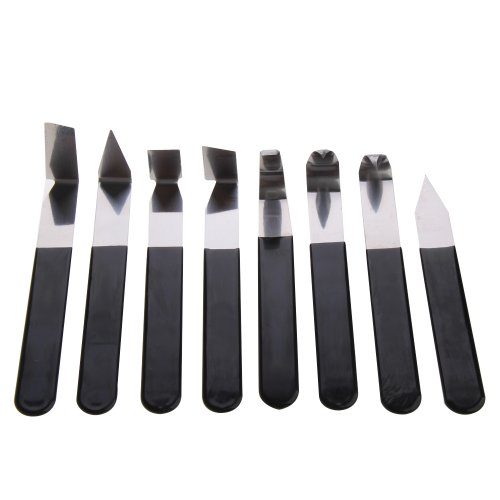 8 Pcs Stainless Steel Pottery Clay Sculpture Carving Wax/Rubber Handle Pottery Tools Set For Pottery Clay Carving and Fettling