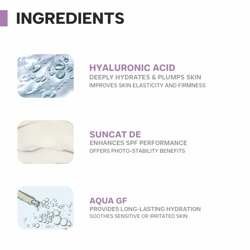 Image of DERMATOUCH Hyaluronic Acid 1% Sunscreen | SPF 50 Pa++++ | For All Skin Types | No White Cast | 30g