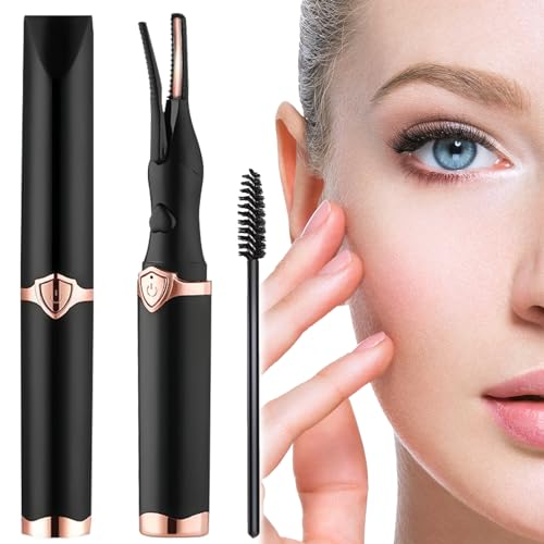 Rizador de pestañas eléctrico, rizador de pestañas calentado, rizador de ojos con cepillo para pestañas con 3 modos de temperatura, USB recargable para niñas y mujeres, calienta y riza rápidamente las