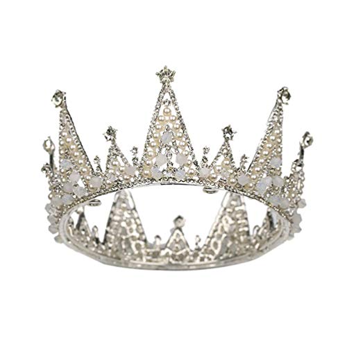 HETUI Diamante de imitación Nupcial círculo Corona Perla Tocado Corona Accesorios de Vestido de Novia Cover