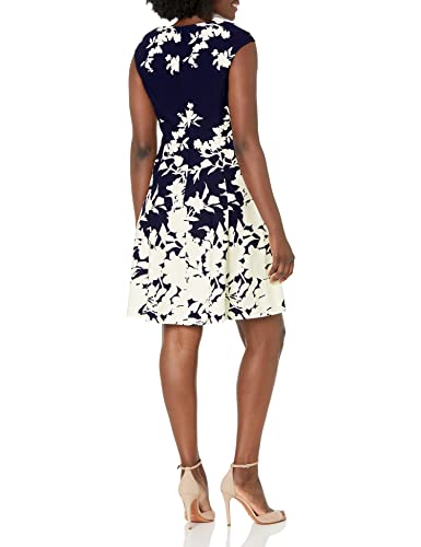 Image of London Times Womens Dresses Cap Sleeve Fit and Flare - Elegant Summer Cocktail Graduation Garden Party Wedding Guest Dress