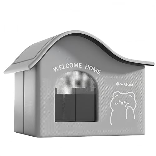 猫 ペットエアコンルーム 犬 ペットハウス 冷房 夏 冷感 ペットベッド 保冷 冷暖房 ひんやりマット 猛暑対策 多機能 折り畳み 四季用 熱中症 猛暑対策 屋内 屋外用 中小型犬用 繰り返し利用可能 (グレー, 『S』40*32*32cm) (グレー,
