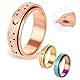 Heclia 3-Teilige Anti-Stress Spinner Ringe, Leise Fidget Ringe Für Damen Und Herren, Edelstahl Spinner Ring Mit Mondstern Design, Sandblast Finish, Angstabbau Fingerspielzeug Für Erwachsene