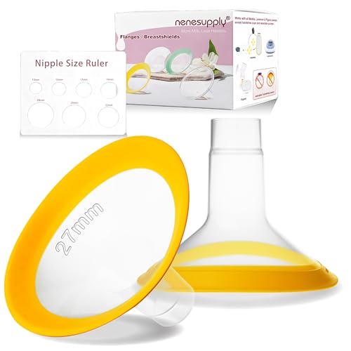 Image of Nenesupply 27mm Oval Flanges Compatible with Medela Breast Pump Parts Replace 27mm Medela Flange Accessories. Work with Pump in Style Parts Symphony Parts Swing Maxi Harmony Personalfit Flex Connector