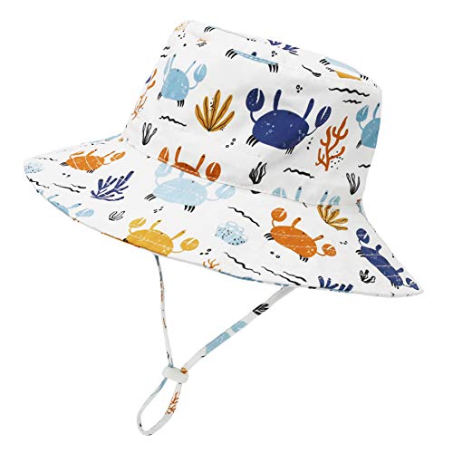 Image of Baby Sun Hat Baby Boy Hats Toddler Hat UPF 50+ Bucket Hat for Baby Girls Infant Beach Hat with Wide Brim Kids Caps