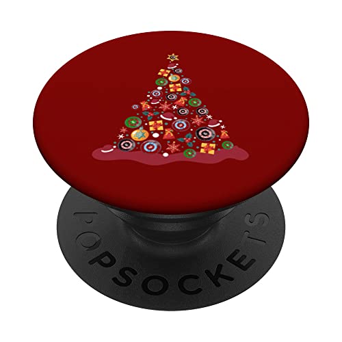 Idea de cuencos de césped de Navidad y árbol de Navidad Bolos de césped de Navidad PopSockets PopGrip Intercambiable
