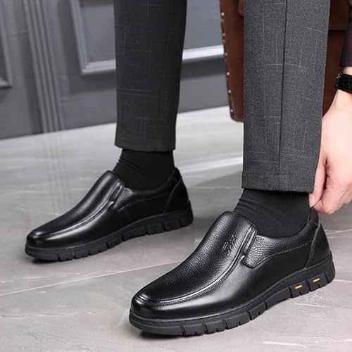 ADMLZQQ Men's Oxfords Formal Dress Shoes Leather Classic Business Shoes Slip on Shoes Office Wedding Loafers3