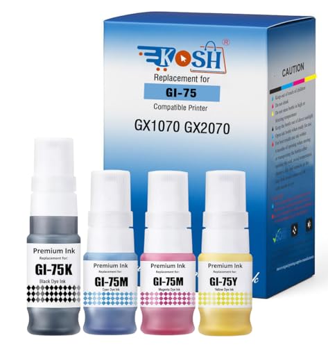 Image of KOSH GI-75 Refill Ink Compatible for Canon MAXIFY GX1070, GX2070 Printers