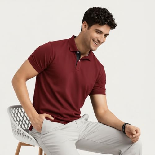 Image of Men's Premium Cotton Pique Polo T-Shirt, Classic Fit Short Sleeve Casual Summer Shirt, Soft & Breathable Fashion Polo