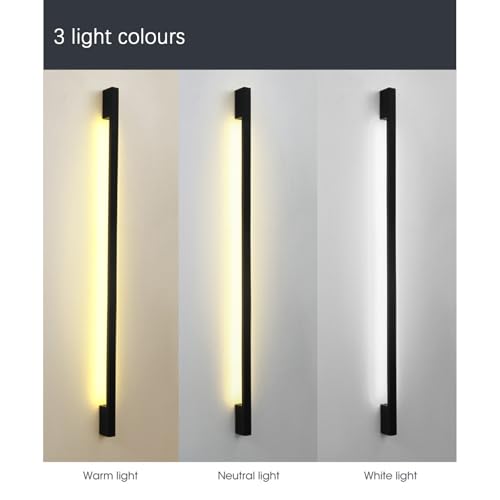 Applique murale extérieur LED noire longue 100cm étanche - 3