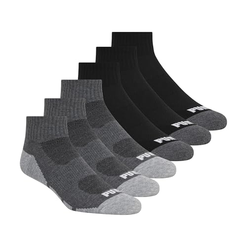PUMA mens 6 Pack Quarter Crew Socks Men's Socks (pack of 6)